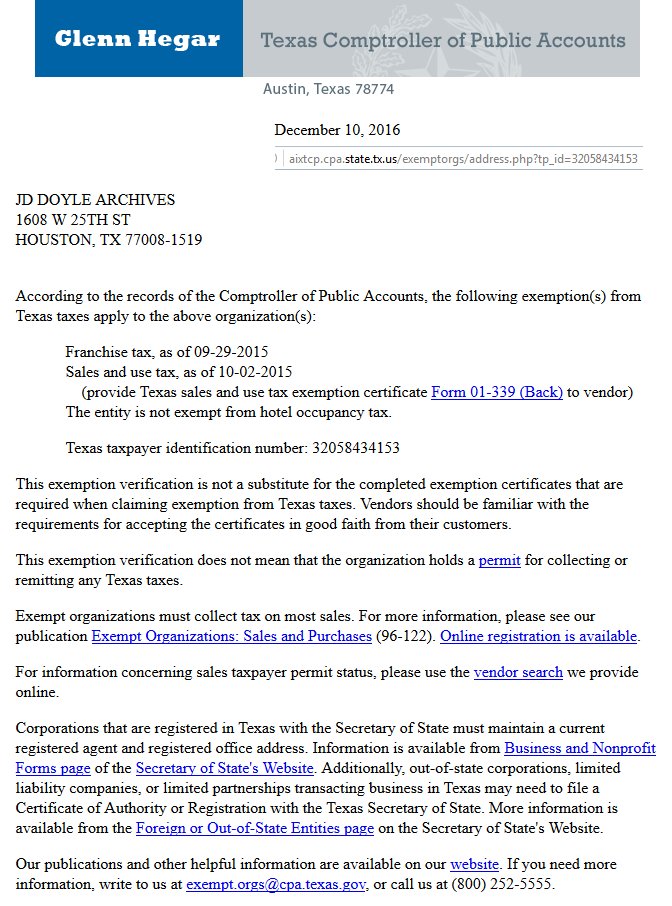IRS 501c3 Status